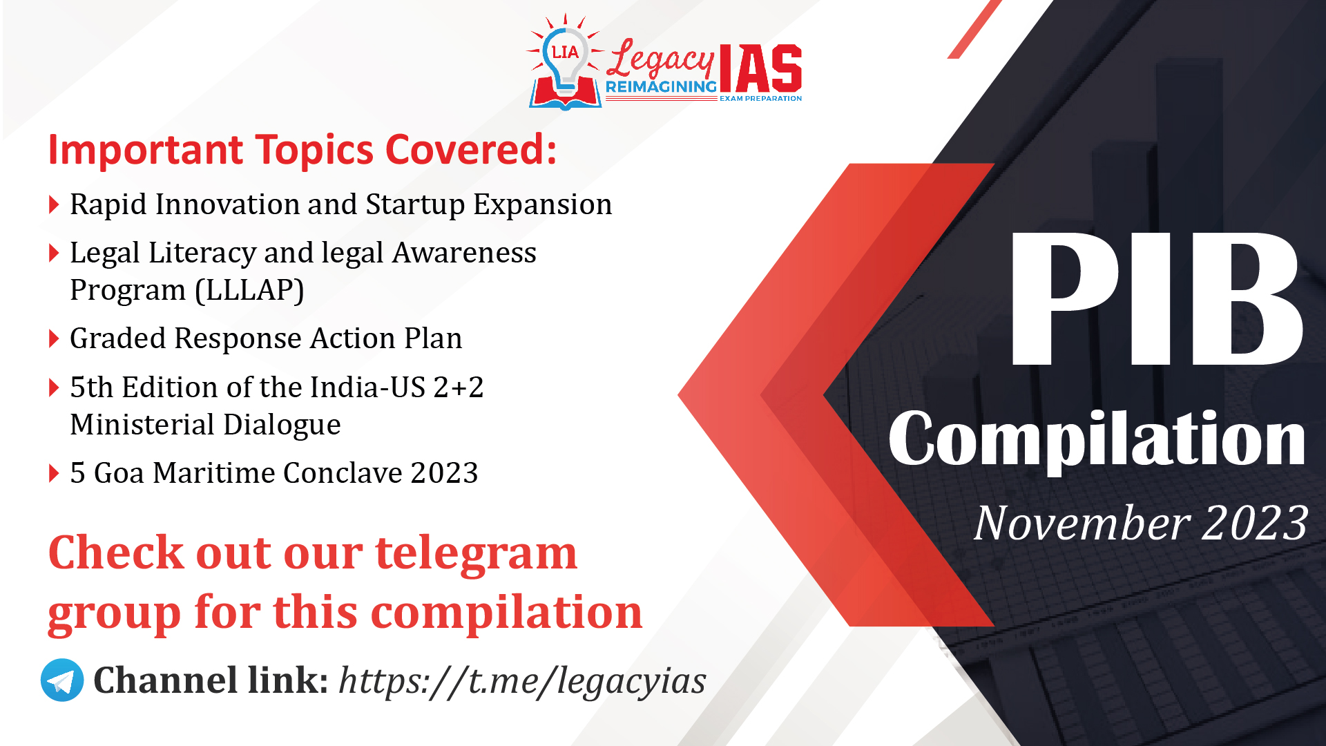 November 2023 Monthly PIB Summaries Monthly Compilation.